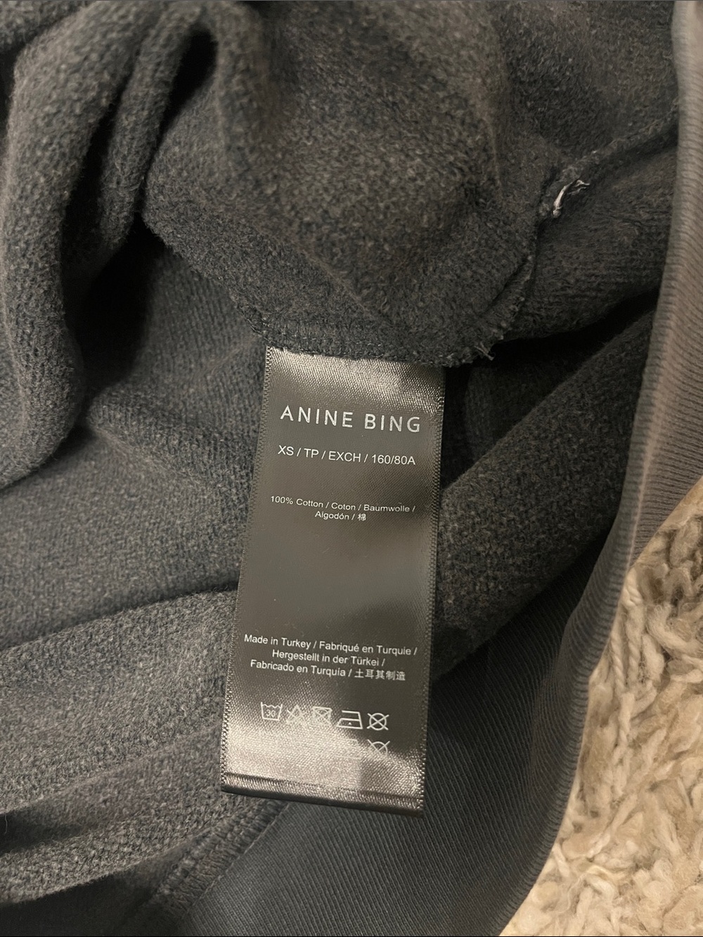 Anine Bing Miles sweatshirt. Palms. Washed grey. Size xs. New with tags. - Picture 6 of 6
